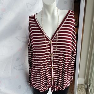 Vneck button up tunic